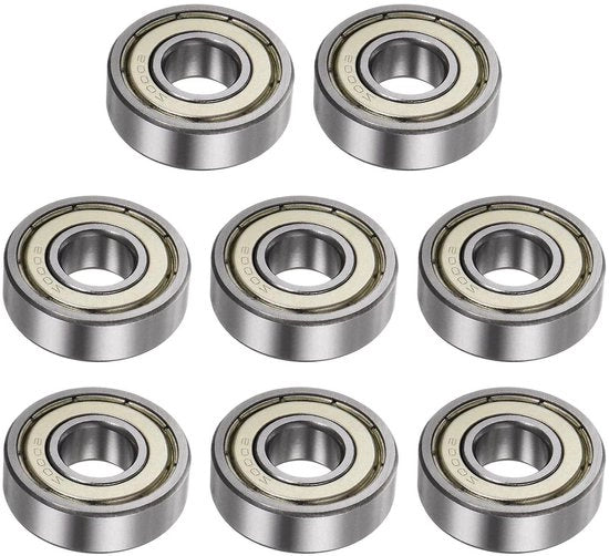 Set di 8 Rulli a Ghiroscopio [Tipo 6000-ZZ] - Per Elettronica - 10mm x 26mm x 8mm - Acciaio Inox Chiaro