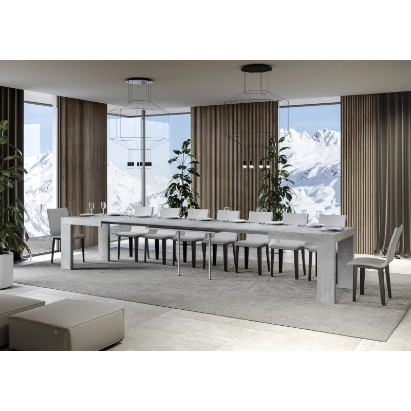 Tavolo allungabile 90x180/440 cm Roxell - Cemento
