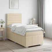 Letto box spring con materasso Crema 80 x 200 cm Tessuto 3454006