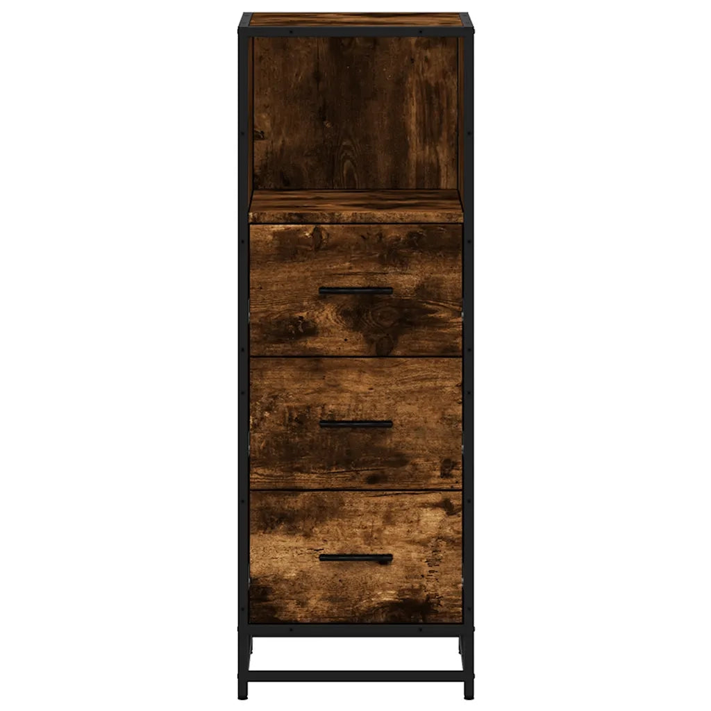 Armadietto Bagno Rovere Fumo 35x37,5x100cm in Legno Multistrato 849251