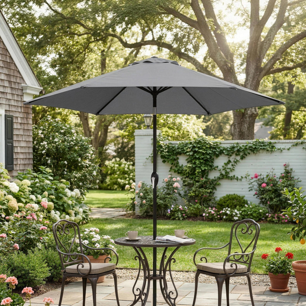 Ombrellone da giardino 2m inclinabile ¨C zephmum ¨C grigio scuro alluminio 180g/m2