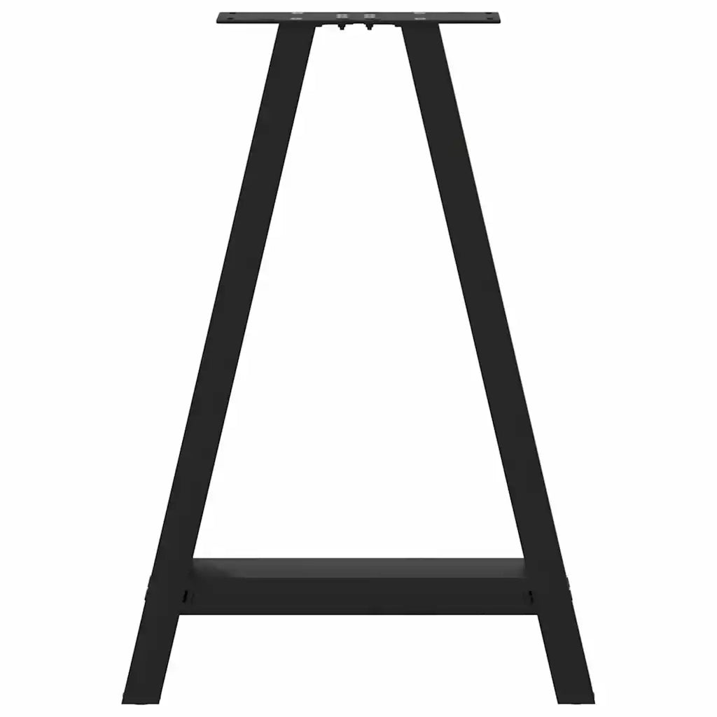 Gambe per tavolo da pranzo a forma di A 2 pz nere 50x(72-73) cm in acciaio