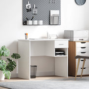Scrivania con spazio di archiviazione Bianca 90x49.5x75 cm Legno ingegnerizzato