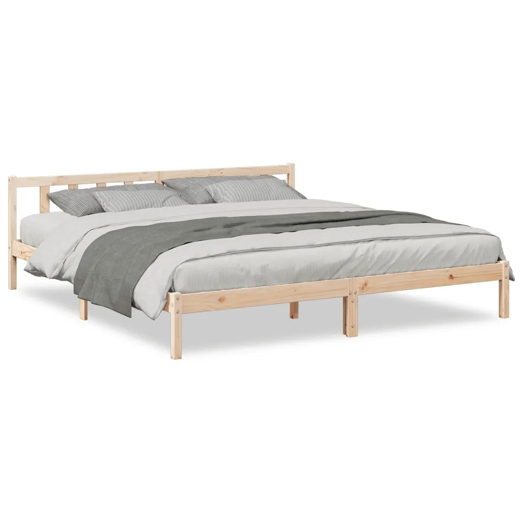 Letto Extra Lungo senza Materasso 200x220 cm in Legno di Pino