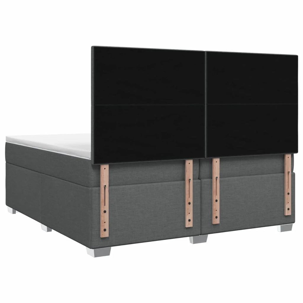 Letto box spring con materasso Grigio Scuro 200 x 200 cm 3453487