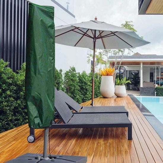 Parasole per giardino 153x30x30cm Impermeabile e resistente alle abrasioni 600D Oxford rivestimento PVC colore verde