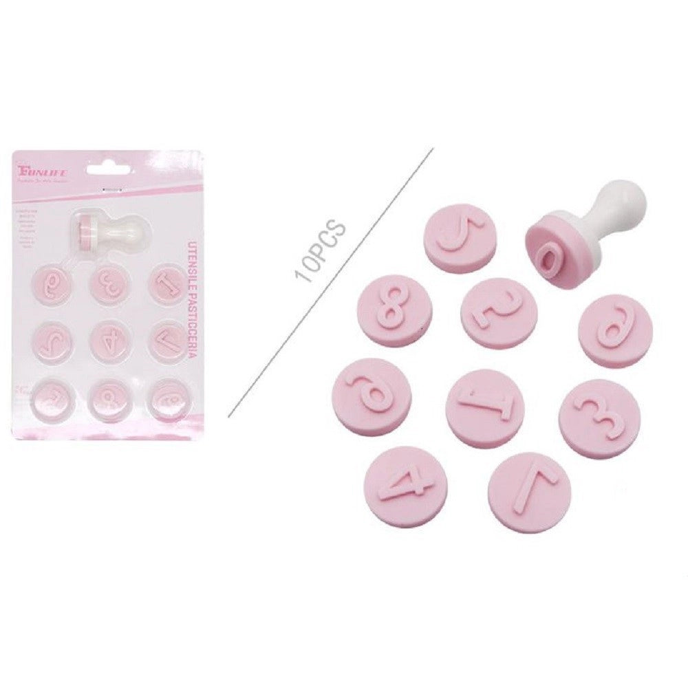 Trade Shop - Set 10 Pezzi Stampini Stampi A Numeri Per Dolci Pasta Biscotti Pasticceria 99026 -