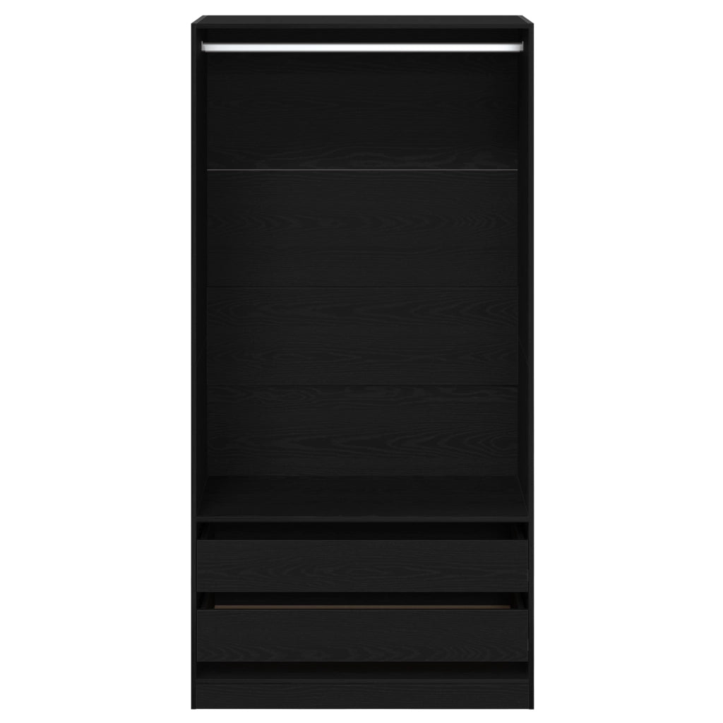 Armadio  Nero Rovere 100x50x200 cm in Legno Ingenerizzato