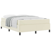 Letto matrimoniale | Letto per adulti | Struttura del letto con materasso Crema 140 x 190 cm Tessuto
