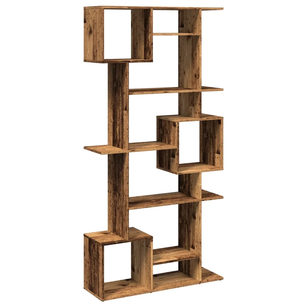 Libreria-Scaffale per Libri-Mobile di Stoccaggio Rovere Fumo 92x29x188 cm in Legno Multistrato