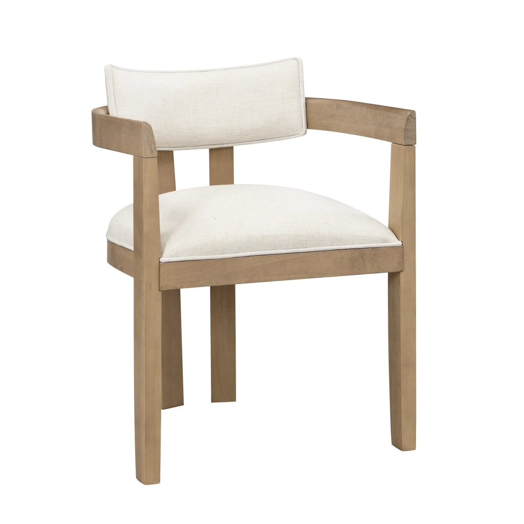 Sedie da Pranzo in Legno Massello ¨C MINIMAL ¨C Set 6 Pezzi, Tessuto Lino, Naturale, Moderno