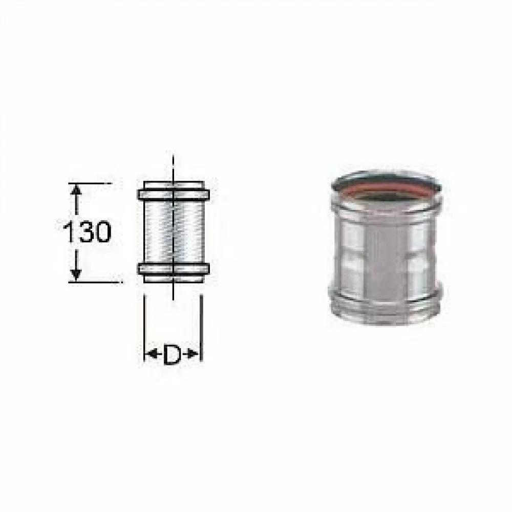 Inox mono parete aisi 316 manico tto doppio f/f d.130 b09gxmzj66