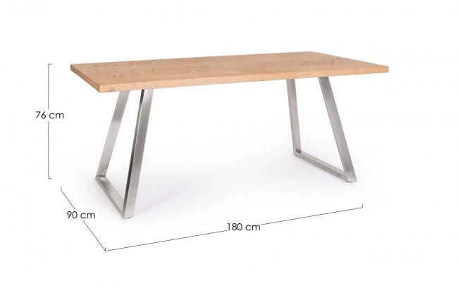 Tavolo Legno Argentato Industriale da Interno 180x90 - GRIFFIN