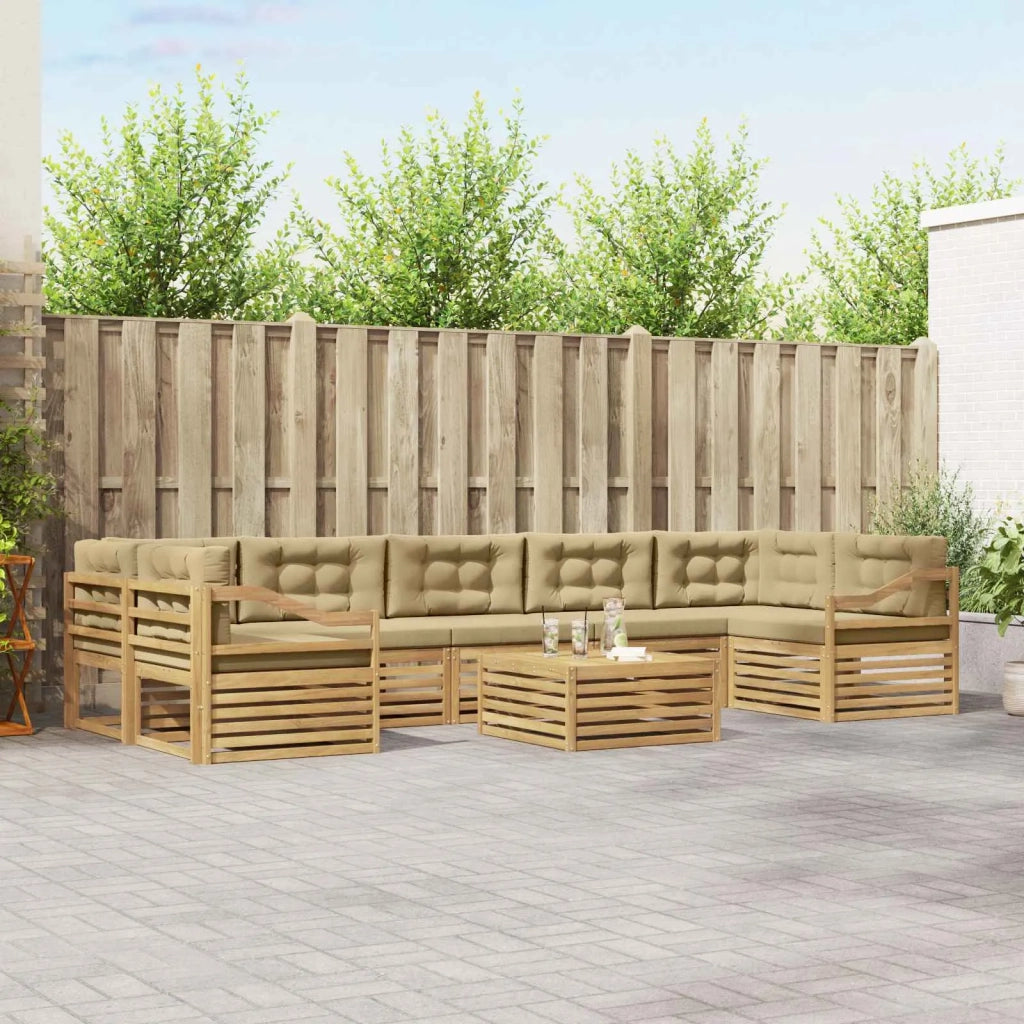 Set di divani da esterno 8 pcs Bianco e Beige
