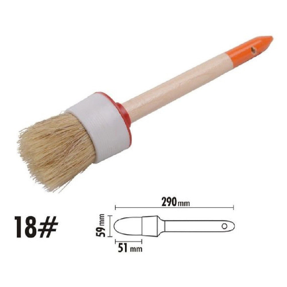 Trade Shop - Pennello Pittura Maniglia In Legno Setole Naturali A Testa Tonda 51mm 18" 90297 -