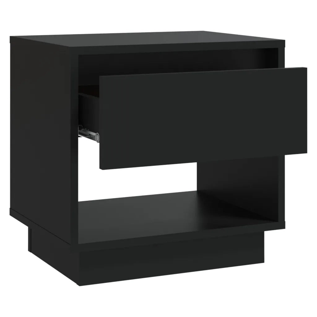 Comodino | Armadio da Notte | Mobiletto da notte Nero 45x34x44 cm in Truciolato