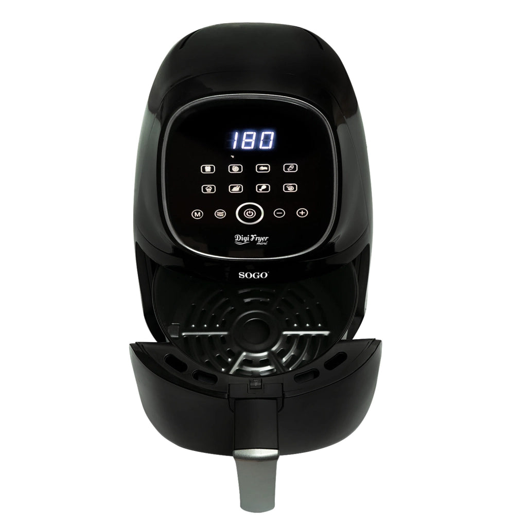 SOGO Friggitrice ad Aria 2L 1000W Cottura Sana, 80% di Grassi in Meno, Display LED Touch, Timer 60 Min, Temperatura Regolabile 65200Â°C, Antiaderente