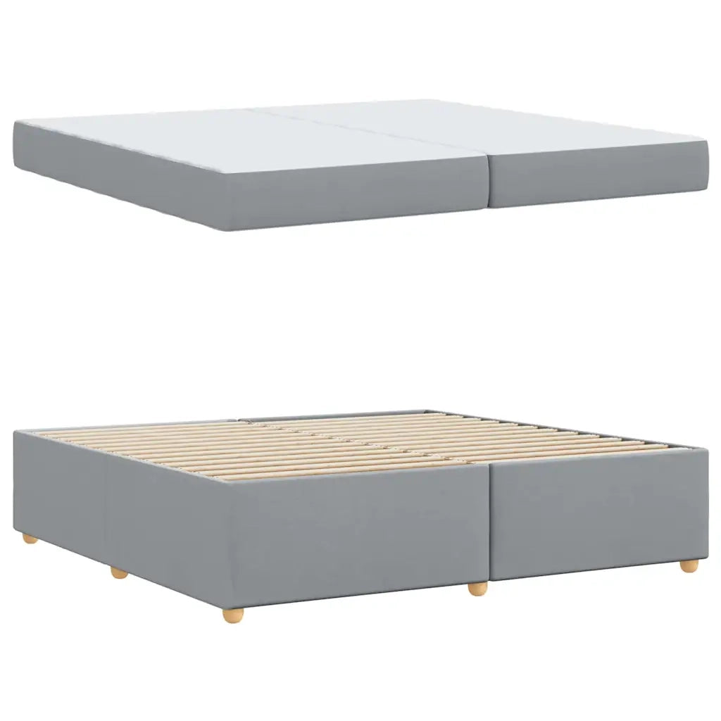 Struttura del letto Grigio chiaro 200 x 200 cm Tessuto
