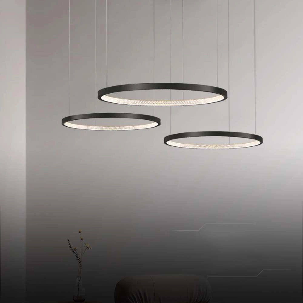 Lampada sospesa LED 3 anelli nera 4000K V-TAC VT-7824