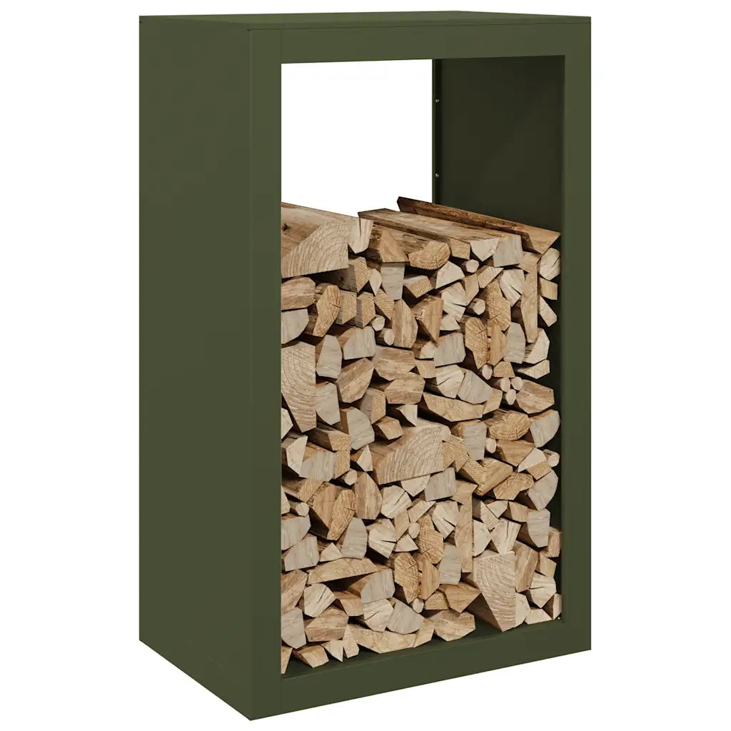 Rastrelliera per Legna da Ardere-Portalegna Verde 60x40x100 cm in Acciaio
