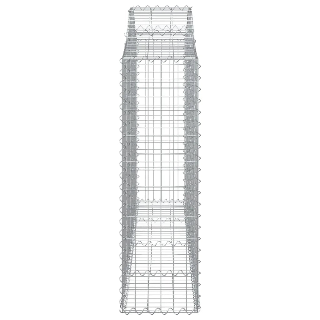 Set di 9 gabbioni ad arco per recinzioni a gabbia e muri di contenimento 200 x 30 x 100/120 cm ferro zincato argento 02_0041240