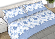 Completo Lenzuola 100% Cotone Made Italy Disegno Stain C.N - Singolo - Azzurro