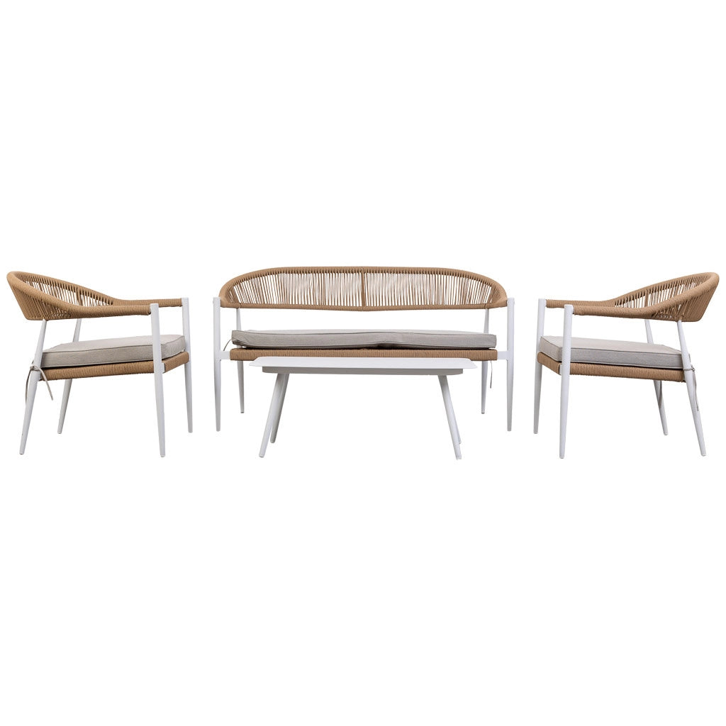 Tavolo, divano e 2 poltrone multicolore 100x55x45, 68x69x75, 138x69x75