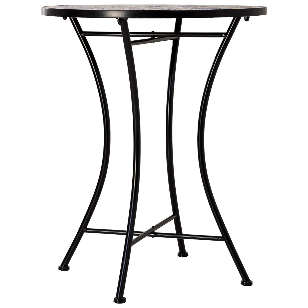 Tavolo e 2 sedie, metallo Blu, 60x60x75h cm, 38x46x90h cm