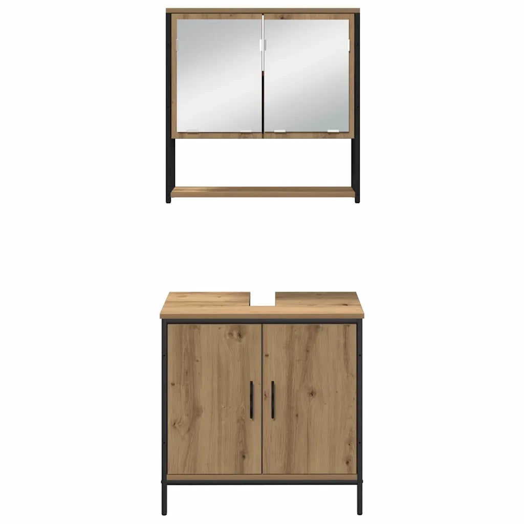 Set di mobili per il bagno 3 pcs Marrone Legno multistrato 3334361
