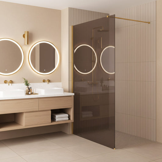 Parete Doccia Rea Flexi Brown / Gold 120