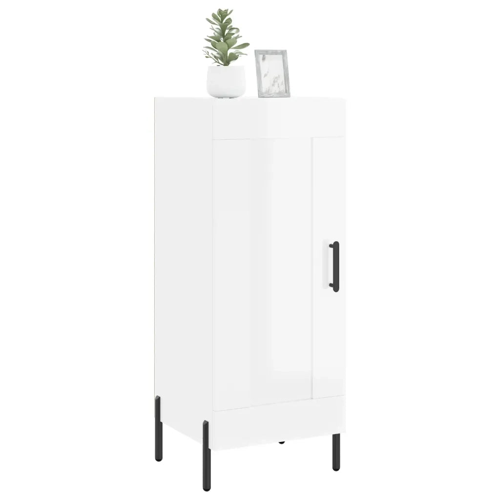 Credenza-Buffet-Armadio da cucina Bianco Lucido 34,5x34x90 cm in Legno Multistrato 309465