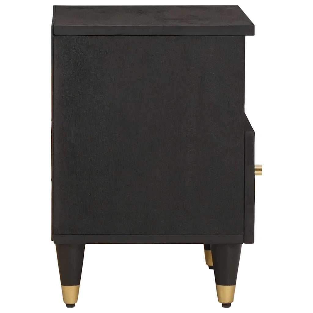 Armadio da Notte con cassetto 2 pcs Nero 40 x 33 x 46 cm