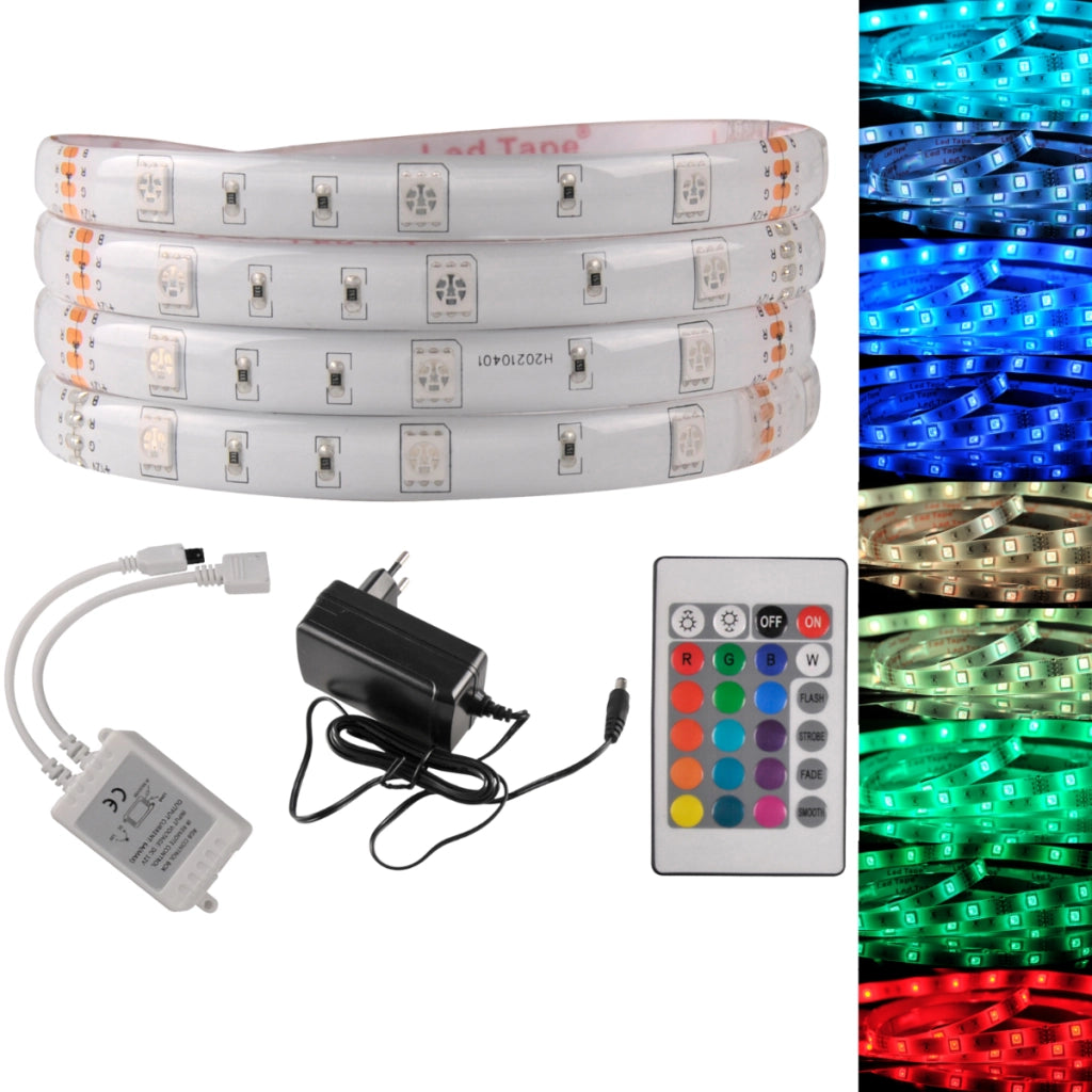 Kit striscia LED RGB 18W 5m IP65 con telecomando Polux