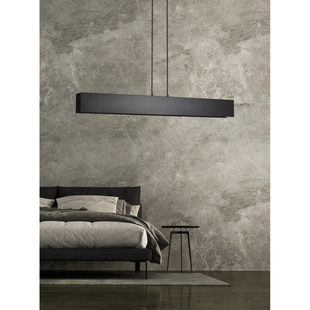 Lampada a sospensione Gentor in acciaio nero opaco
