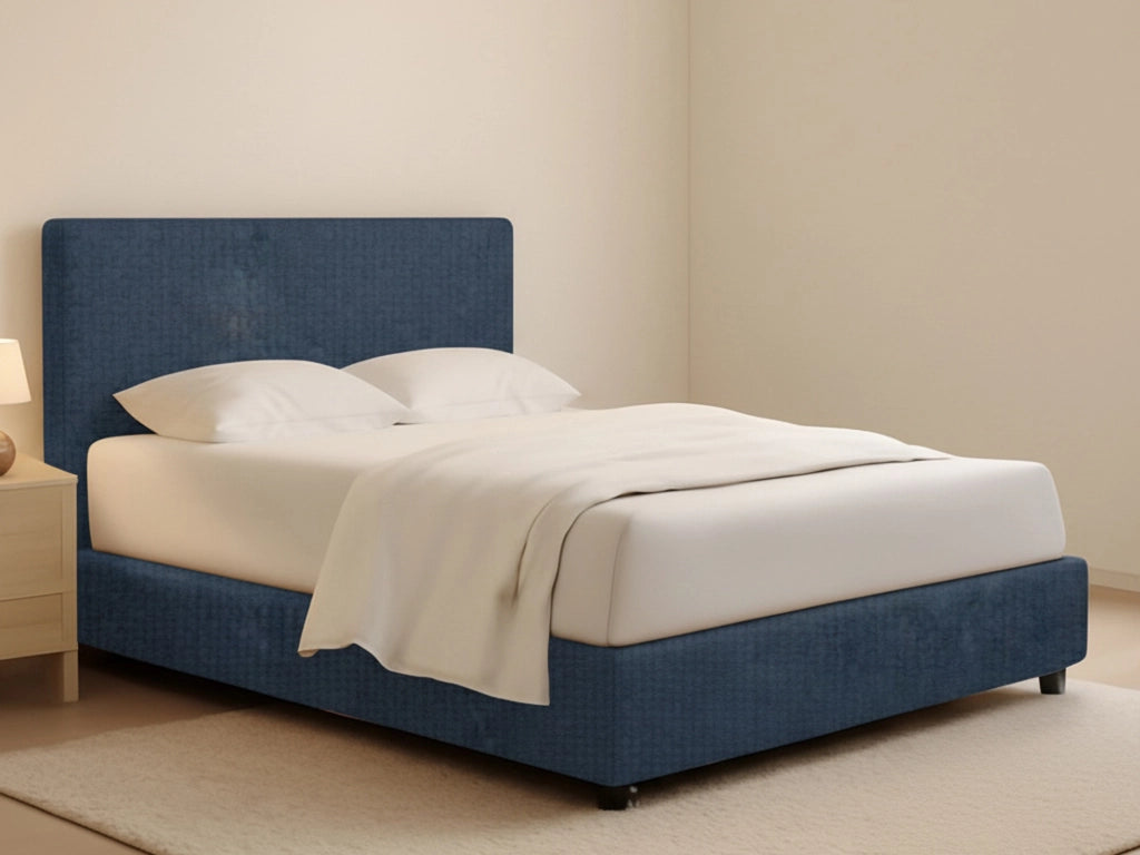 Gosport, Letto Piazza e Mezza Sfoderabile Made in Italy, blu