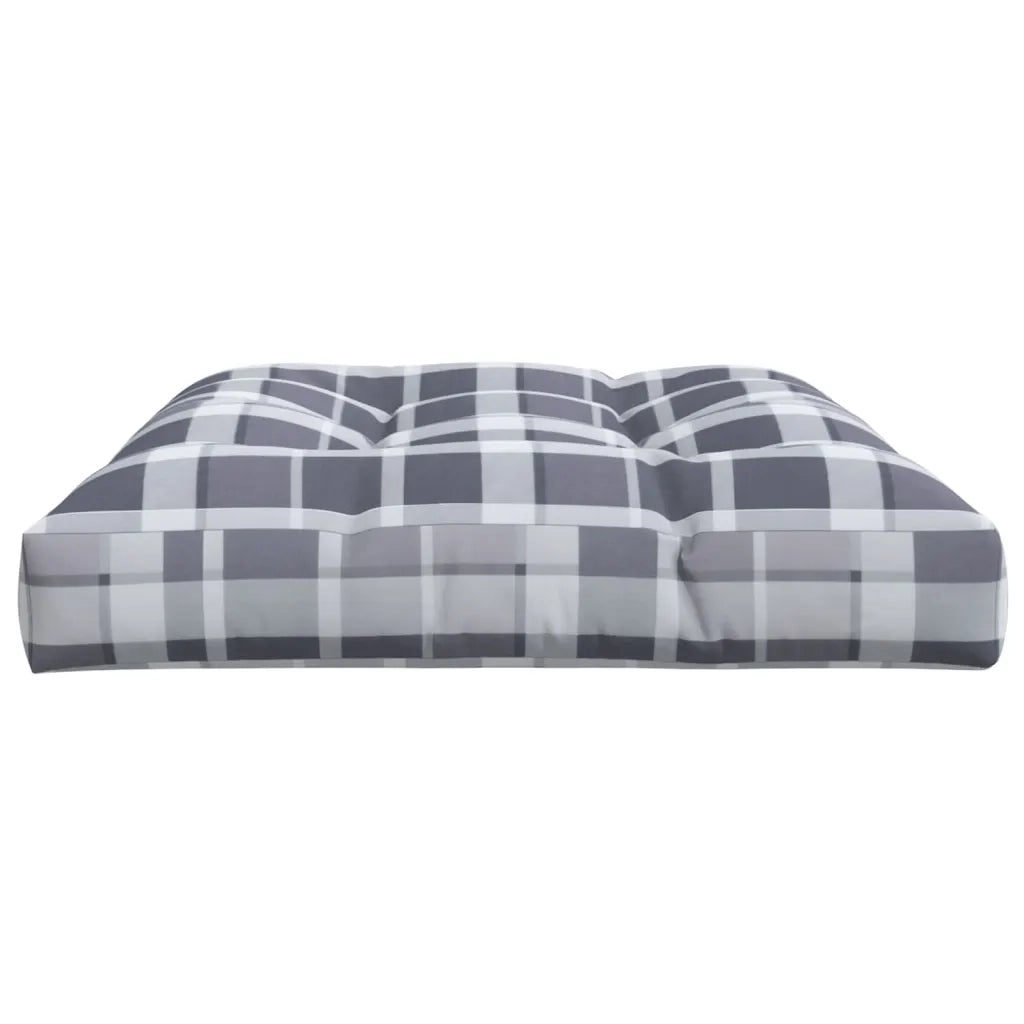 Cuscino per Pallet a Quadri Grigi 120x80x12 cm in Tessuto 314422