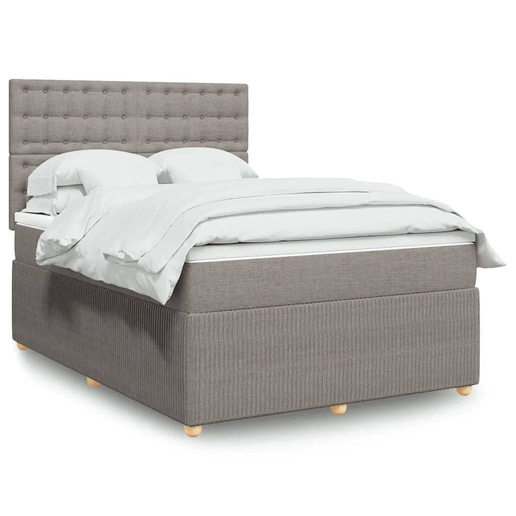 vidaXL Giroletto a Molle con Materasso Tortora 160x200 cm in Tessuto