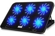 Raffreddatore Laptop - Standaard per Laptop - Prevenire l'Overheating - Regolabile su Cinque Nivele - Fino a 18 Pollici - Nero