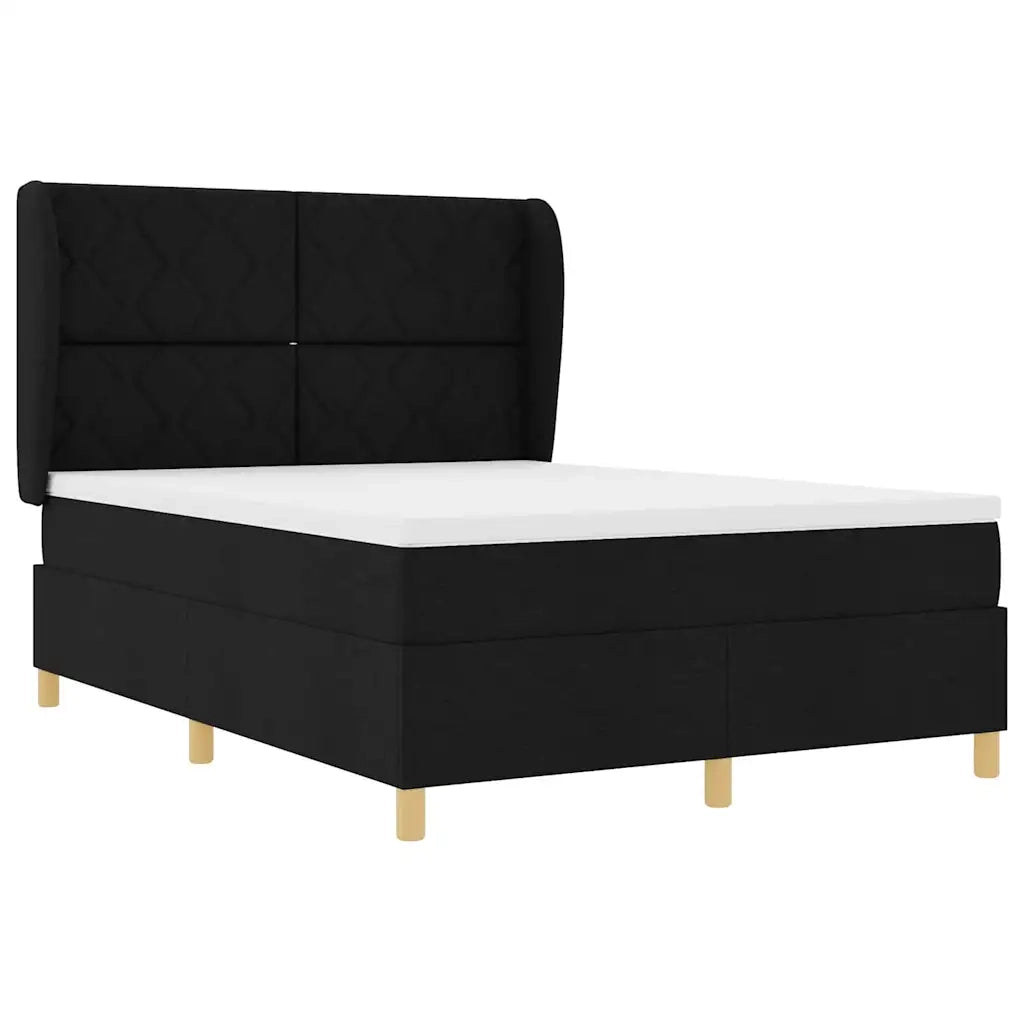 Letto con molle e materasso Grigio Scuro 90x190 cm Tessuto Nero 3340818