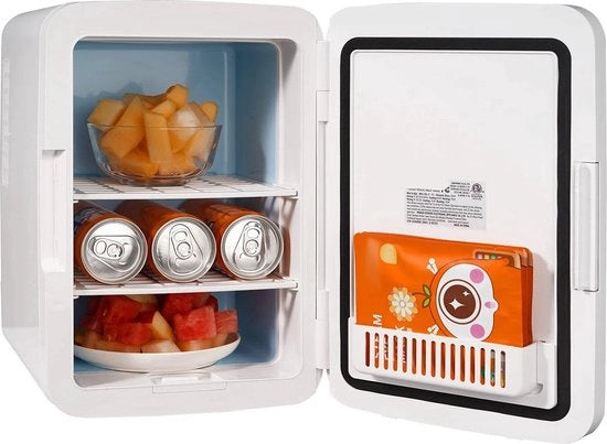 Mini frigorifero - 10 litri Frigorifero portatile/riscaldatore - Frigorifero per cura della pelle bianco - Mini frigorifero - Frigorifero compatta - Frigorifero leggero - Adatto per camera da letto/ufficio/auto/box/sala da letto