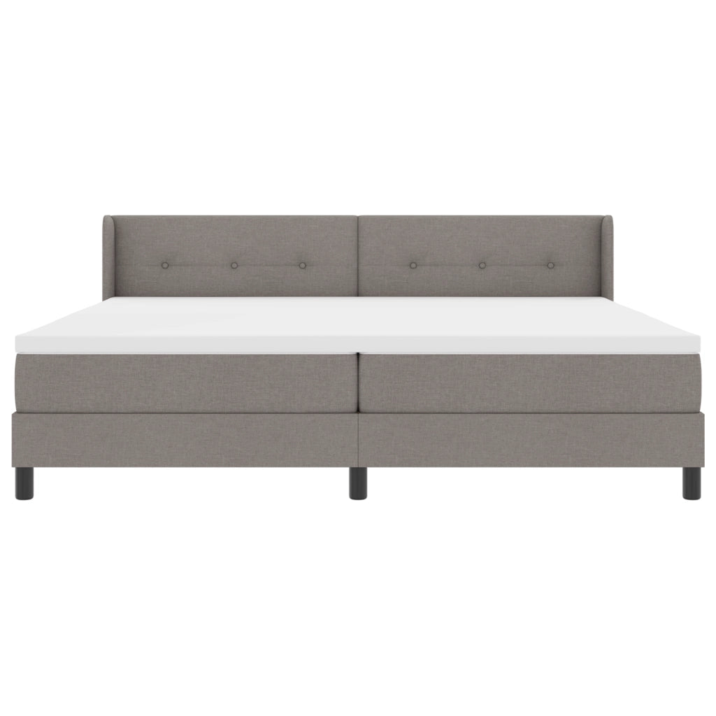 Letto a Molle con Materasso Tortora 200x200 cm Tessuto