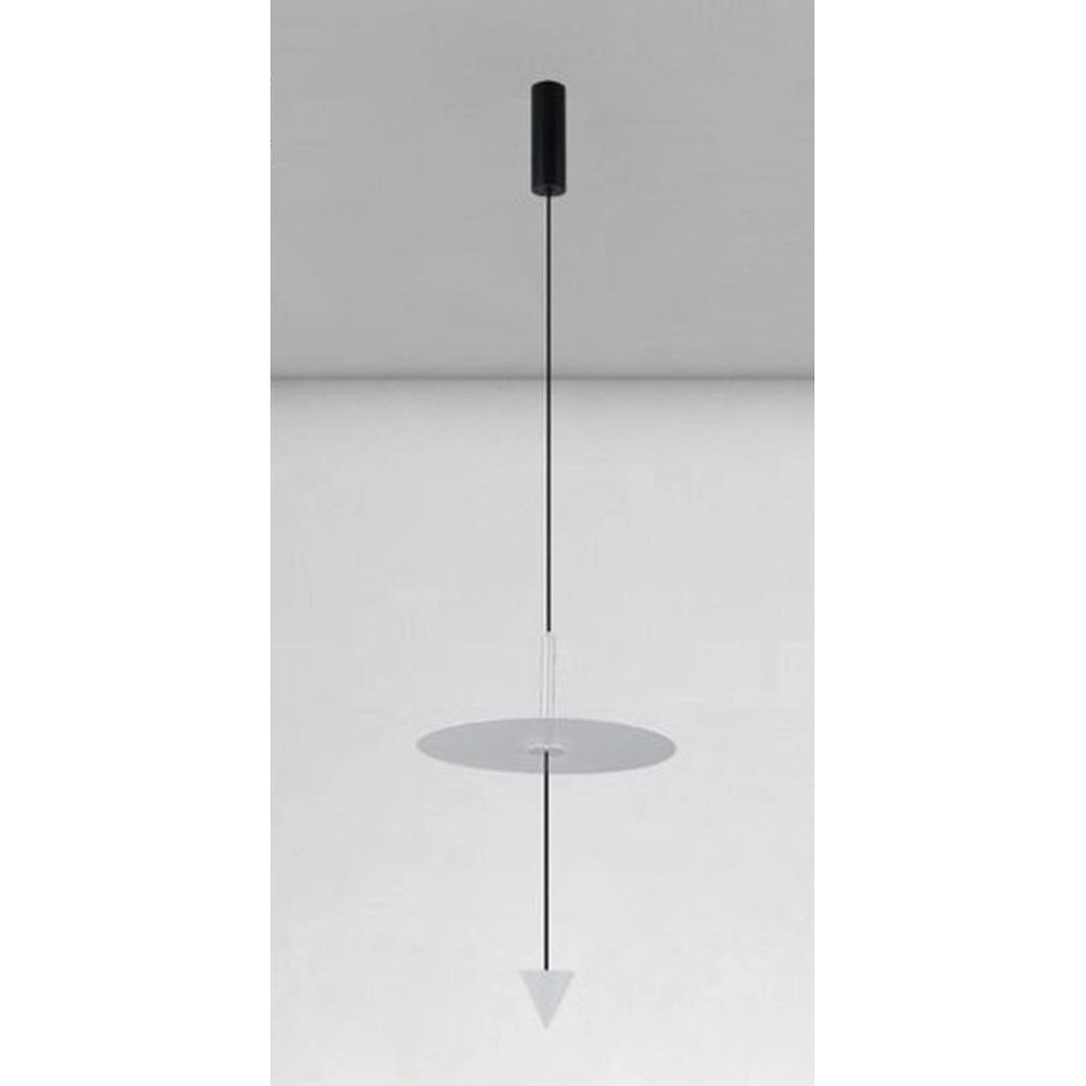Trade Shop - Lampadario A Sospensione Lampada 12w Luce Led 6500k Disco ø23cm Cono Bianco 32989 -