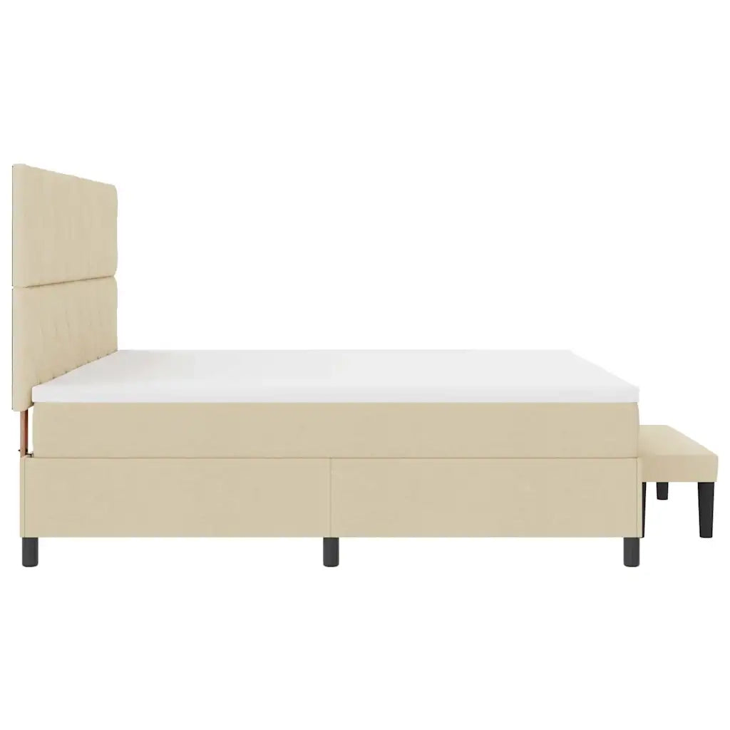 Letto a molle con testiera Crema 200 x 200 cm Tessuto 3344175