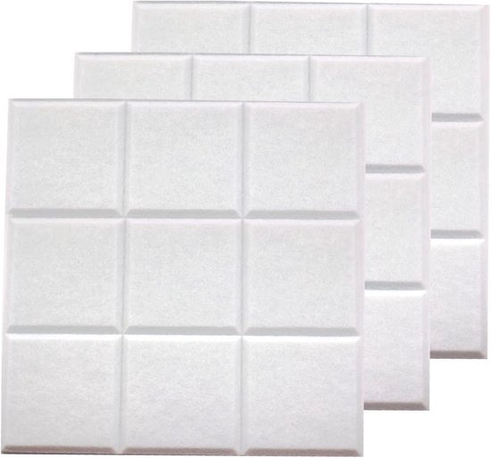 Pannello di Puntellaggio Individuale in Velluto - Flessibile e Creativo - 3 Pezzi - Bianco - 30 x 30 cm