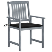 Sedie da Giardino con Cuscini 8 pz in Massello di Acacia Grigie 3078229