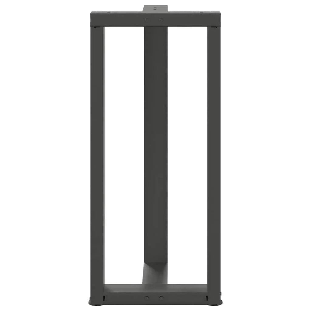Set di 2 gambe regolabili per tavolo da bar a forma di T 40 x 35 x 90 cm stile moderno acciaio antracite 02_0057340