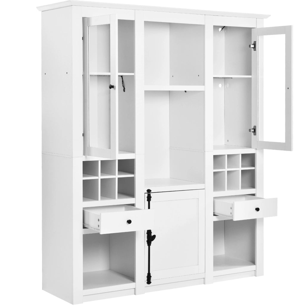 Vetrina bianca con LED controllati da app; 143x45;5x170 cm; in MDF