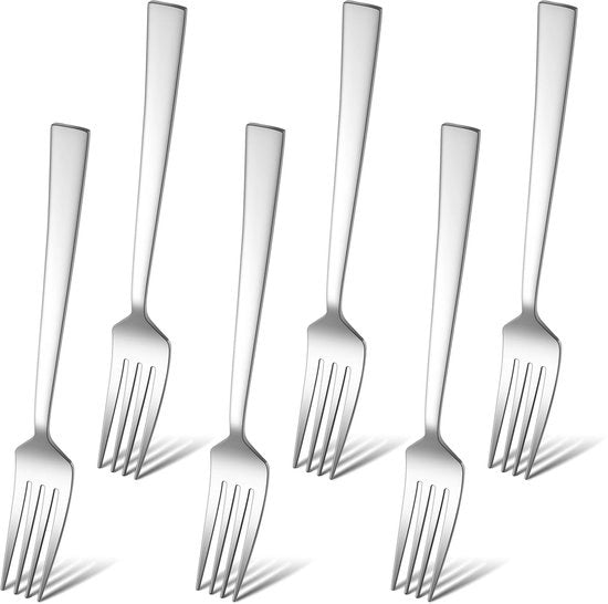 Set di forchette in acciaio inossidabile 6 pezzi - 19 cm - Resistenti al lavastoviglie - Design elegante - Lame lisce - Cucina