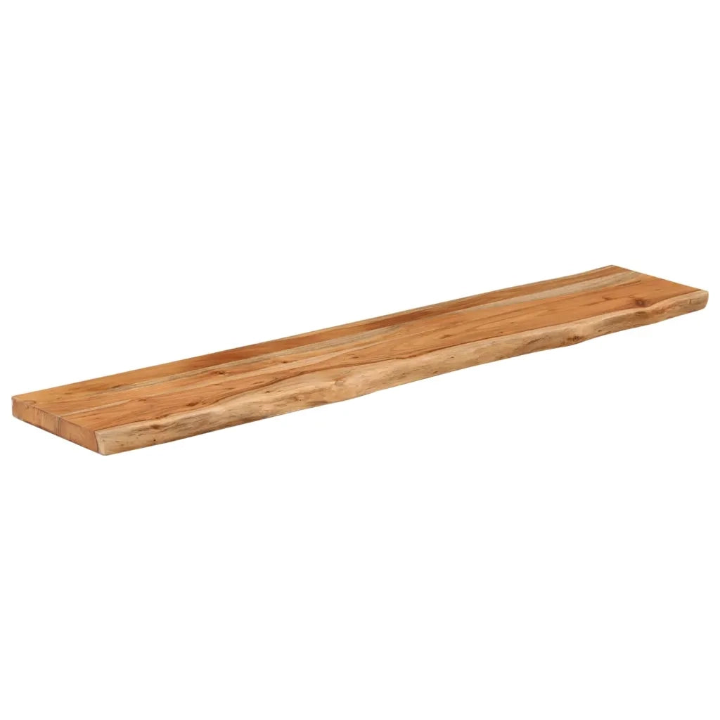 Mensola Muro 100x20x2,5cm Rettangolare Legno Acacia Bordi Vivi