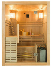 Sauna Finlandese ad Infrarossi 4 Posti 150x150 cm H200 in Legno di Abete Sense 4